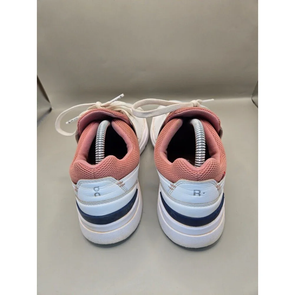 On The Roger Advantage Tennis Shoes Womens 9.5 White Dusty Rose Athletic Sneaker